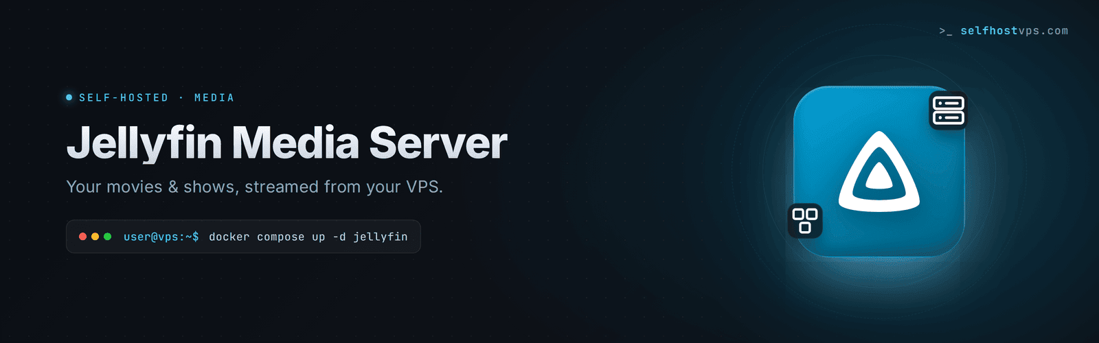 Jellyfin media server VPS hero banner