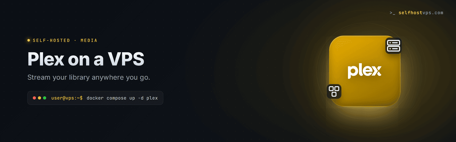 Plex media server VPS hero banner