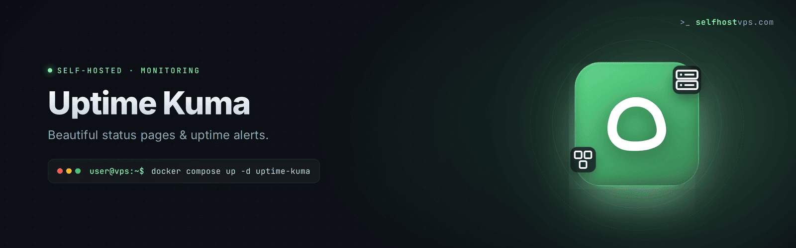 Uptime Kuma monitoring VPS hero banner
